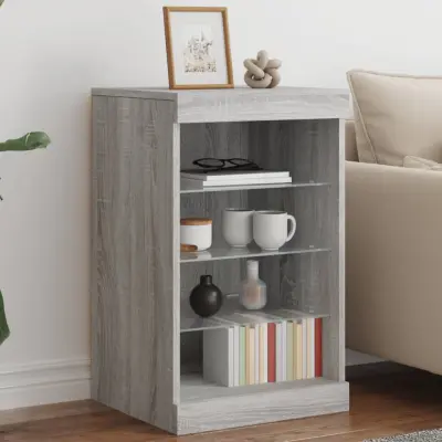 The Living Store Komoda z LED lučkami siva sonoma 41x37x67 cm - Komoda