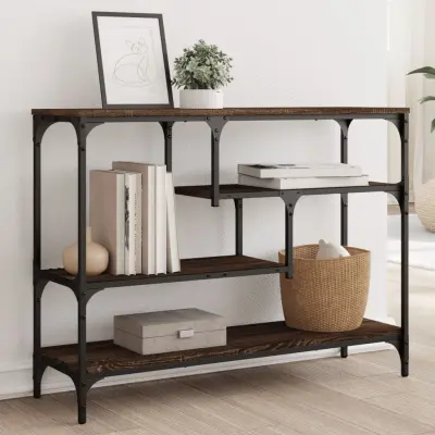 The Living Store Konzolna mizica rjav hrast 100x30x75 cm inženirski les - Konzolna Mizica