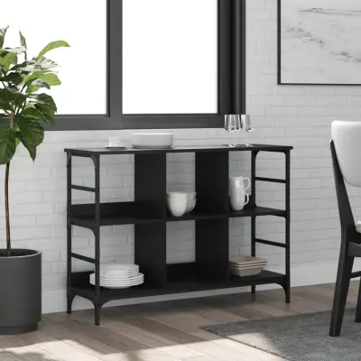 The Living Store Komoda črna 102x32x73,5 cm inženirski les - Komoda