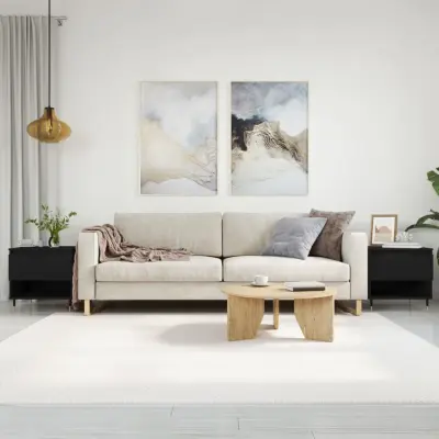 The Living Store Klubska mizica 2 kosa črna 50x46x50 cm inženirski les - Klubska Mizica