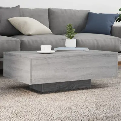 The Living Store Klubska mizica z LED lučkami siva sonoma 85x55x31 cm - Klubska Mizica