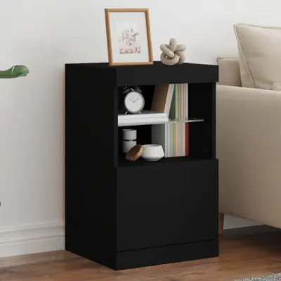 The Living Store Komoda z LED lučkami črna 41x37x67 cm - Komoda