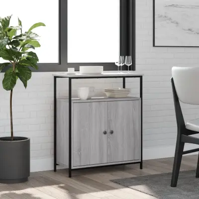 The Living Store Komoda siva sonoma 70x30x80 cm inženirski les - Komoda