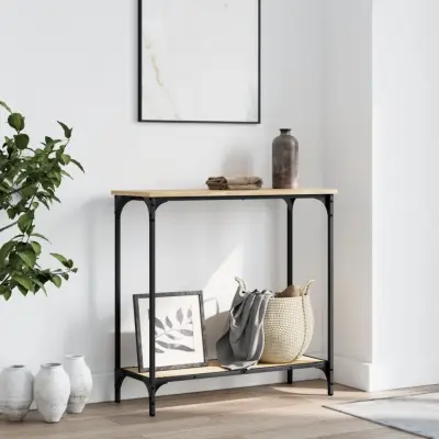The Living Store Konzolna mizica sonoma hrast 75x30,5x75 cm inženirski les - Konzolna Mizica