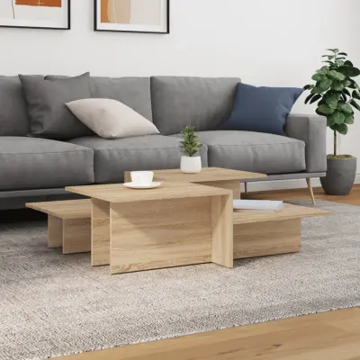The Living Store Klubska mizica 2 kosa sonoma hrast inženirski les - Klubska Mizica