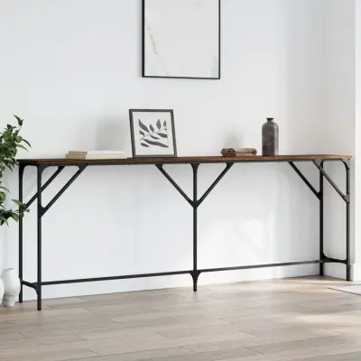 The Living Store Konzolna mizica rjav hrast 200x29x75 cm inženirski les - Konzolna Mizica