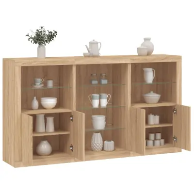 The Living Store Komoda z LED lučkami sonoma hrast 181,5x37x100cm - Komoda