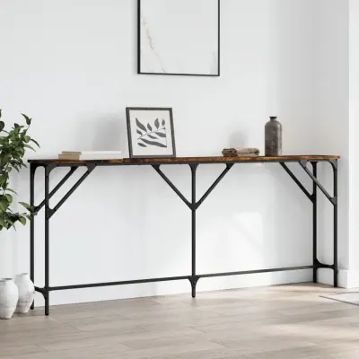 The Living Store Konzolna mizica dimljen hrast 180x23x75 cm inženirski les - Konzolna Mizica