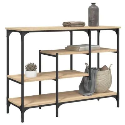 The Living Store Konzolna mizica s policami sonoma hrast 100x35x75 cm - Konzolna Mizica