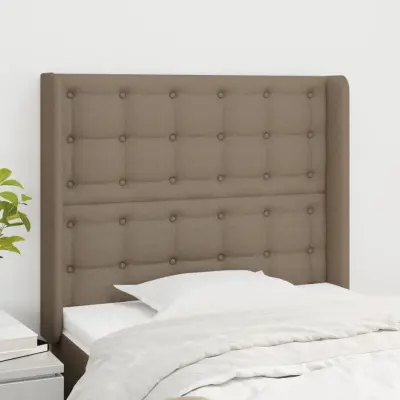 The Living Store Vzglavje z ušesi taupe 83x16x118/128 cm blago - Vzglavje