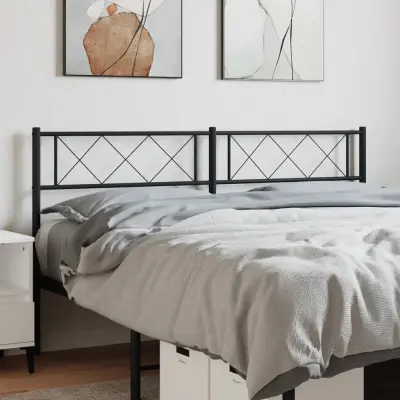The Living Store Kovinsko posteljno vzglavje črno 150 cm - Vzglavje