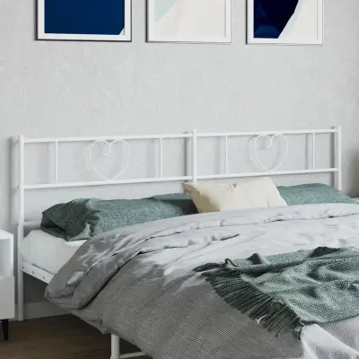 The Living Store Kovinsko vzglavje belo 193 cm - Vzglavje