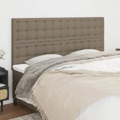The Living Store Posteljno vzglavje 4 kosa taupe 100x5x78/88 cm blago - Vzglavje