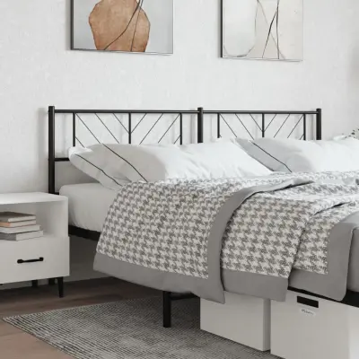 The Living Store Kovinsko posteljno vzglavje črno 193 cm - Vzglavje