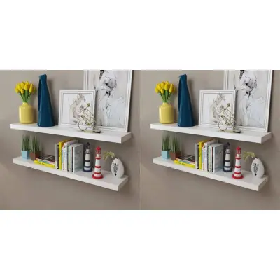 The Living Store Stenske police 4 kosi 100 cm bele barve - Stensko Stojalo