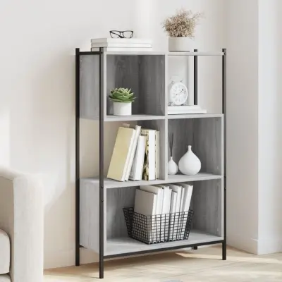 The Living Store Knjižna omara siva sonoma 72x28x109 cm inženirski les - Knjižna Omara