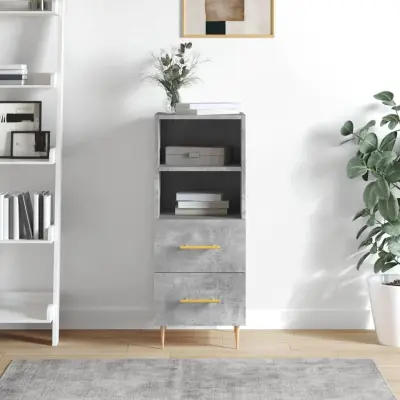 The Living Store Komoda betonsko siva 34,5x34x90 cm inženirski les - Komoda