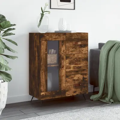 The Living Store Komoda dimljeni hrast 69,5x34x90 cm inženirski les - Komoda