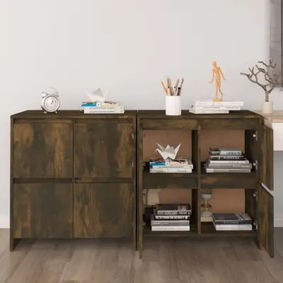 The Living Store Komoda 2 kosa dimljeni hrast 70x41x75 cm iverna plošča - Komoda