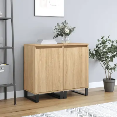 The Living Store Komoda 2 kosa sonoma hrast 40x35x70 cm inženirski les - Komoda