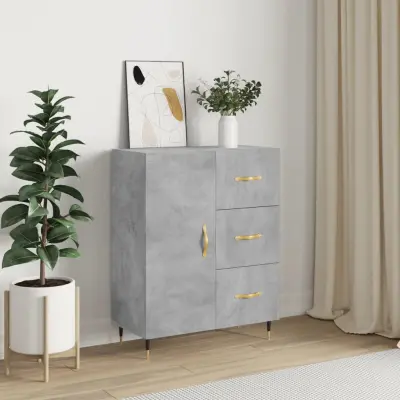 The Living Store Komoda betonsko siva 69,5x34x90 cm inženirski les - Komoda