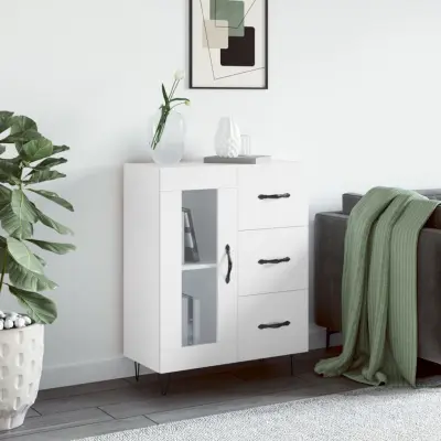 The Living Store Komoda bela 69,5x34x90 cm inženirski les - Komoda
