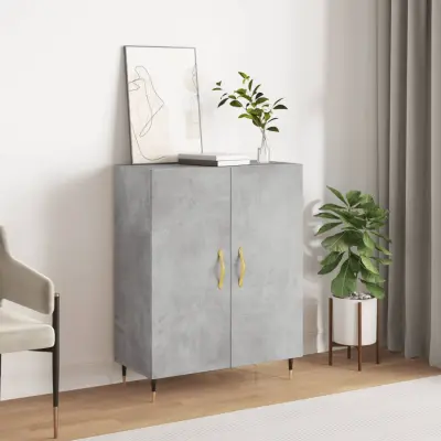 The Living Store Komoda betonsko siva 69,5x34x90 cm inženirski les - Komoda