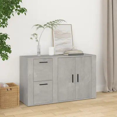 The Living Store Komoda betonsko siva 100x33x59,5 cm inženirski les - Komoda