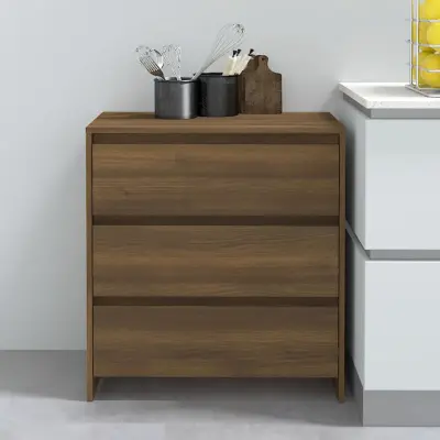 The Living Store Komoda rjavi hrast 70x41x75 cm iverna plošča - Komoda