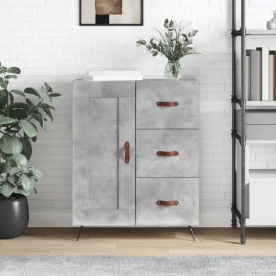 The Living Store Komoda betonsko siva 69,5x34x90 cm inženirski les - Komoda