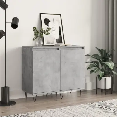 The Living Store Komoda 2 kosa betonsko siva 40x35x70 cm inženirski les - Komoda