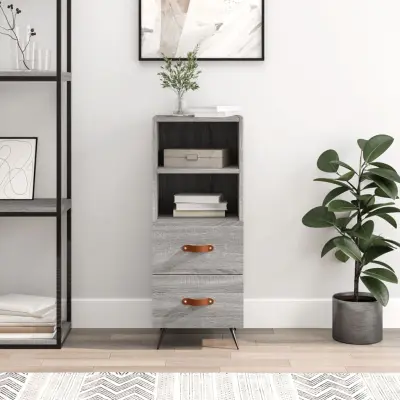 The Living Store Komoda siva sonoma 34,5x34x90 cm inženirski les - Komoda