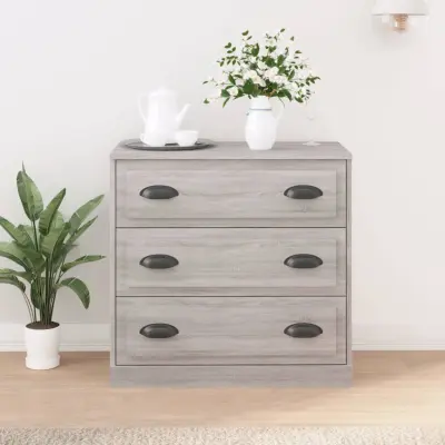 The Living Store Komoda siva sonoma 70x35,5x67,5 cm inženirski les - Komoda