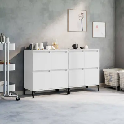The Living Store Komoda 2 kosa bela 60x35x70 cm inženirski les - Komoda