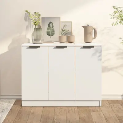 The Living Store Komoda bela 90,5x30x70 cm konstruiran les - Komoda
