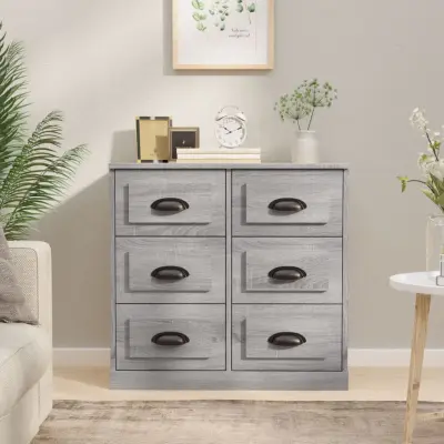 The Living Store Komoda siva sonoma 70x35,5x67,5 cm inženirski les - Komoda