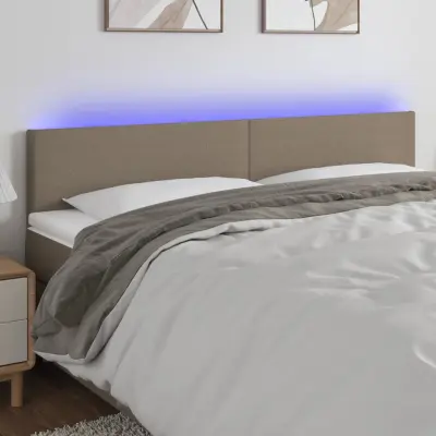 The Living Store LED posteljno vzglavje taupe 200x5x78/88 cm blago - LED Vzglavje