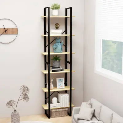 The Living Store Regal s policami 60x30x210 cm trdna borovina - Regal S Policami