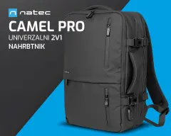 Nahrbtnik za prenosnik NATEC CAMEL PRO 2v1, za prenosnike do 43 cm (17,3"), 28l, 10 žepov, raztegljiv, vodoodporen, Trolley sistem, barva: črna