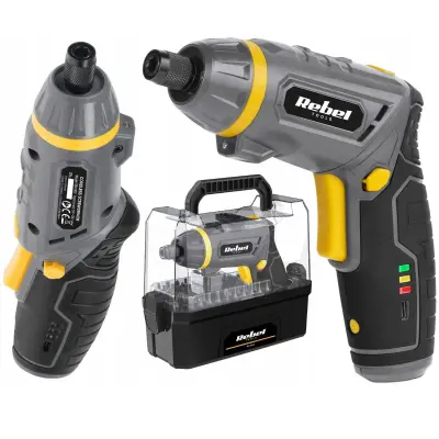 Magnetni vrtljiv aku. vijačnik 2Ah Li-ion LED 4V + nastavki