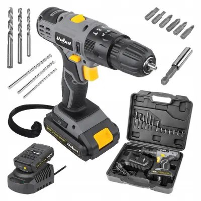 Set 20V aku. udarni vijačnik 30Nm 2Ah Li-ion LED + nastavki v kovčku