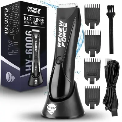 Set LCD vodoodporen aku. brivnik in strižnik za lase in brado LCD prirezovalnik USB
