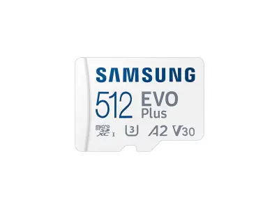Spominska kartica Samsung EVO Plus, micro SDXC, 512GB, 160MB/s U3, V30, A2, UHS-I, z adapterjem