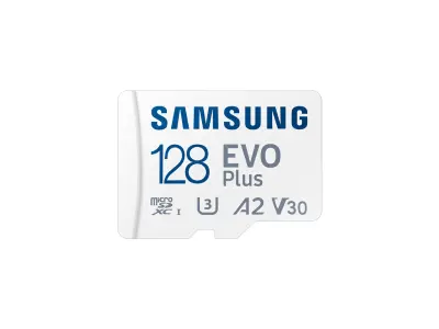 Spominska kartica Samsung EVO Plus, micro SDXC, 128GB, 160MB/s, U3, V30, A2, UHS-I, z adapterjem