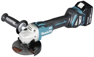 Makita  DGA511RTJ akumulatorski kotni brusilnik  125 mm vklj. 2 akumulatorja\, vklj. polnilnik\, vklj.  kovček  18 V 5 Ah