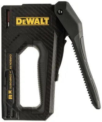 Ročni spenjalnik in žebljičar iz ogljikovih vlaken 2 v 1 za 6-14 mm sponke in 12\,15 mm zatične žeblje tipa 18 DEWALT  DWHT80276-0 ročni spenjalnik