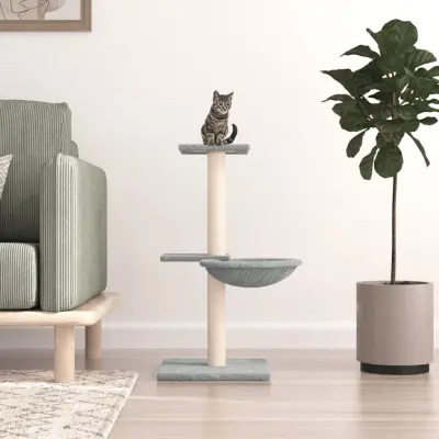 The Living Store Mačje drevo s praskalniki iz sisala svetlo sivo 72 cm - Mačje Drevo