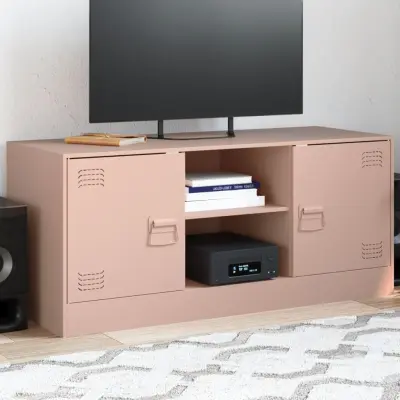 The Living Store TV omarica roza 99x39x44 cm jeklo - TV Omarica