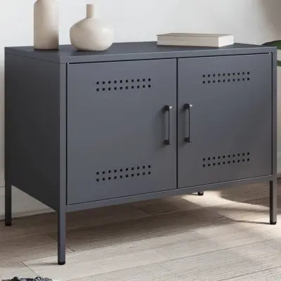 The Living Store TV omarica antracit 68x39x50,5 cm jeklo - TV Omarica