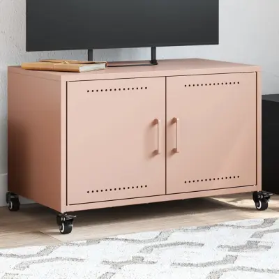 The Living Store TV omarica roza 68x39x43,5 cm hladno valjano jeklo - TV Omarica